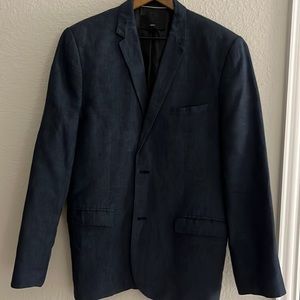 H&M blue linen blazer size 42R